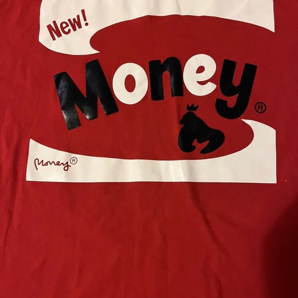 Money Tshirt Mens Red Size Large Excellent Condition Mens Tshirt - Picture 2 of 4